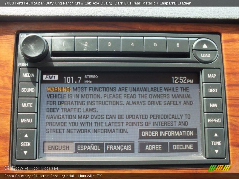 Dark Blue Pearl Metallic / Chaparral Leather 2008 Ford F450 Super Duty King Ranch Crew Cab 4x4 Dually