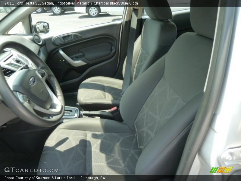Ingot Silver Metallic / Charcoal Black/Blue Cloth 2011 Ford Fiesta SEL Sedan