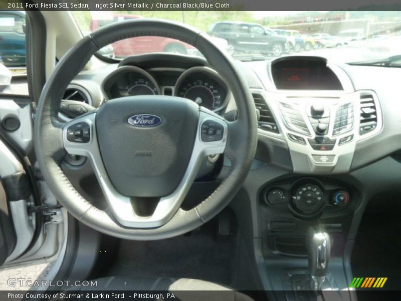 Ingot Silver Metallic / Charcoal Black/Blue Cloth 2011 Ford Fiesta SEL Sedan