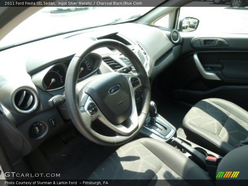 Ingot Silver Metallic / Charcoal Black/Blue Cloth 2011 Ford Fiesta SEL Sedan