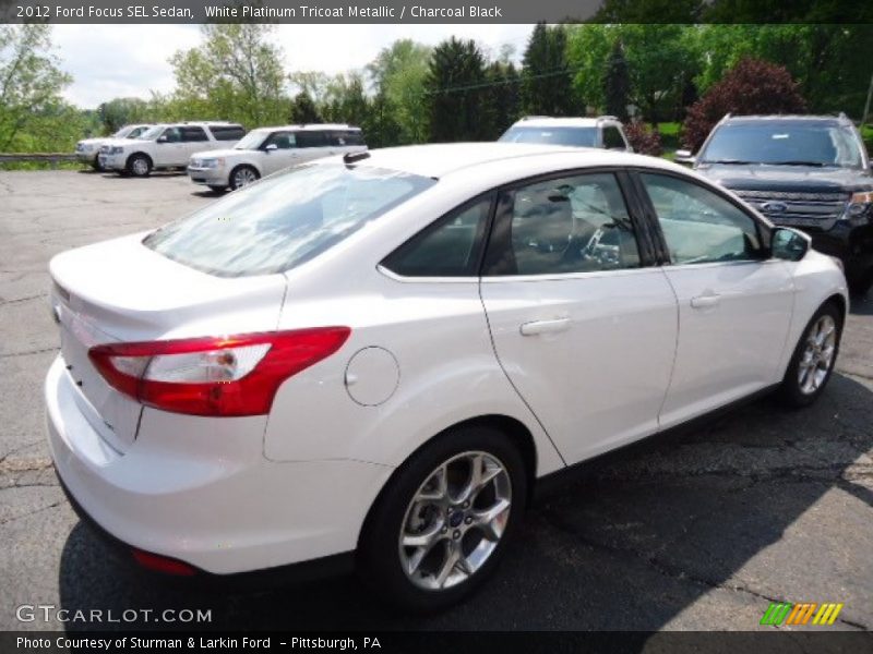 White Platinum Tricoat Metallic / Charcoal Black 2012 Ford Focus SEL Sedan