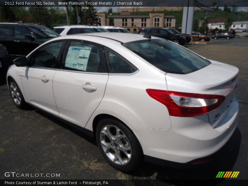White Platinum Tricoat Metallic / Charcoal Black 2012 Ford Focus SEL Sedan