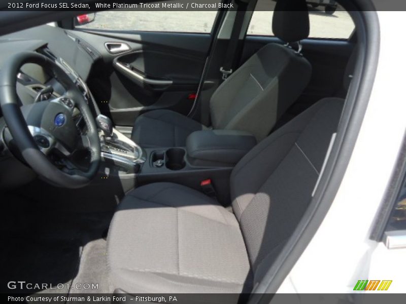 White Platinum Tricoat Metallic / Charcoal Black 2012 Ford Focus SEL Sedan