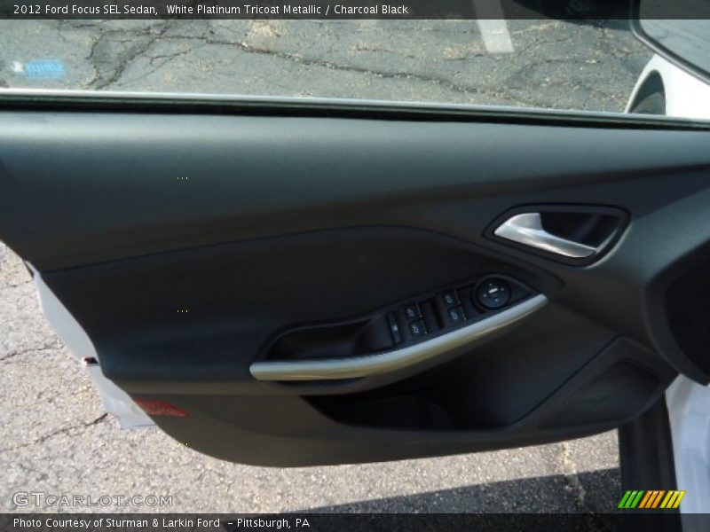 White Platinum Tricoat Metallic / Charcoal Black 2012 Ford Focus SEL Sedan