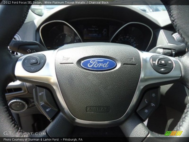White Platinum Tricoat Metallic / Charcoal Black 2012 Ford Focus SEL Sedan
