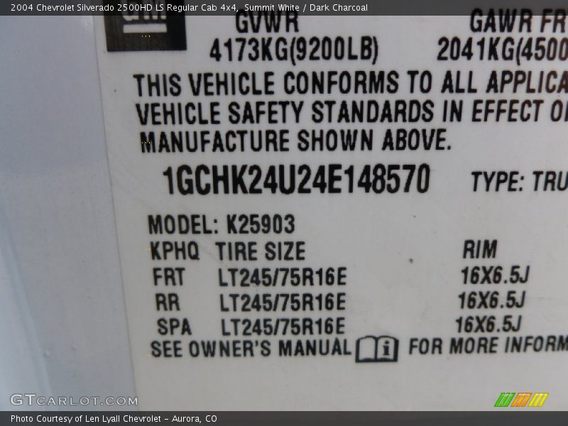 Summit White / Dark Charcoal 2004 Chevrolet Silverado 2500HD LS Regular Cab 4x4