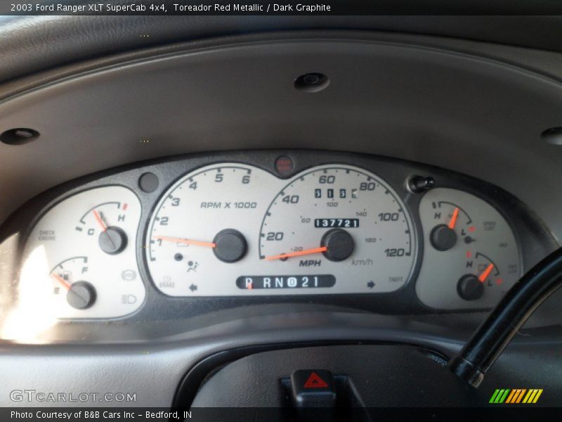 Toreador Red Metallic / Dark Graphite 2003 Ford Ranger XLT SuperCab 4x4