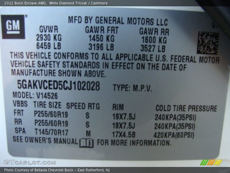 White Diamond Tricoat / Cashmere 2012 Buick Enclave AWD