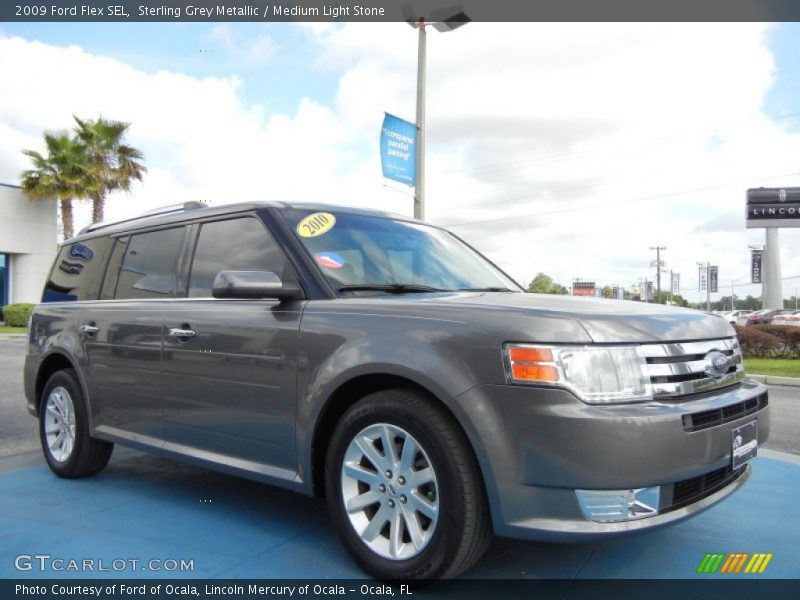 Sterling Grey Metallic / Medium Light Stone 2009 Ford Flex SEL