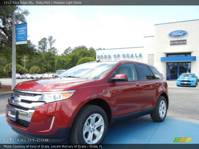 Ruby Red / Medium Light Stone 2013 Ford Edge SEL