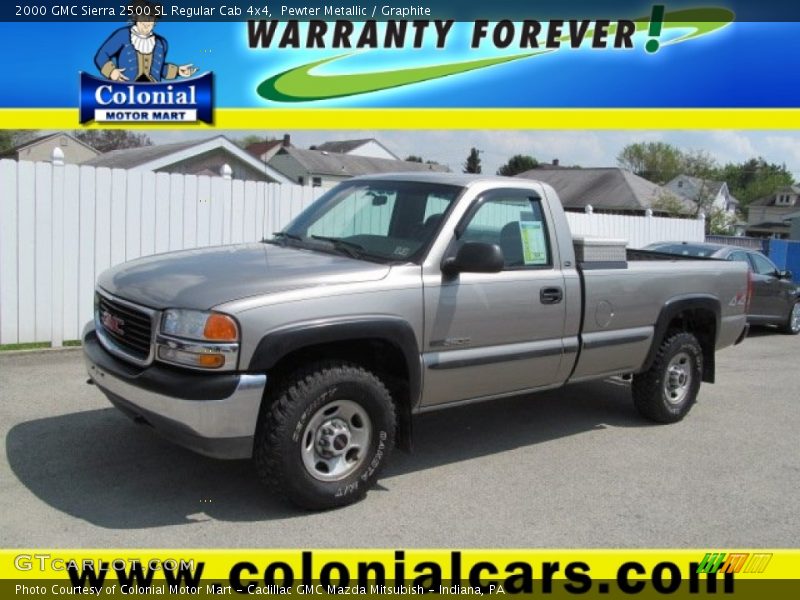 Pewter Metallic / Graphite 2000 GMC Sierra 2500 SL Regular Cab 4x4