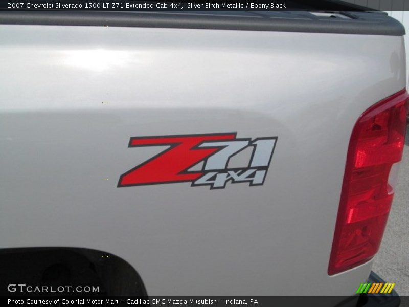 Silver Birch Metallic / Ebony Black 2007 Chevrolet Silverado 1500 LT Z71 Extended Cab 4x4