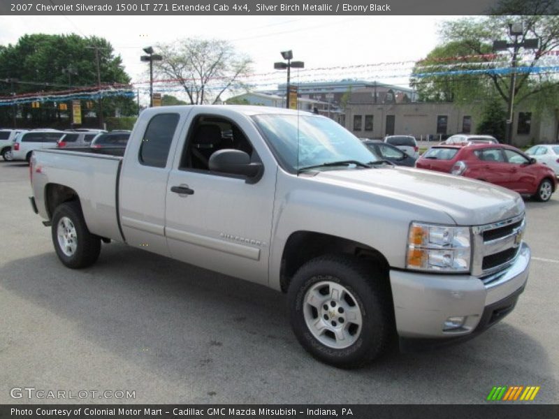 Silver Birch Metallic / Ebony Black 2007 Chevrolet Silverado 1500 LT Z71 Extended Cab 4x4