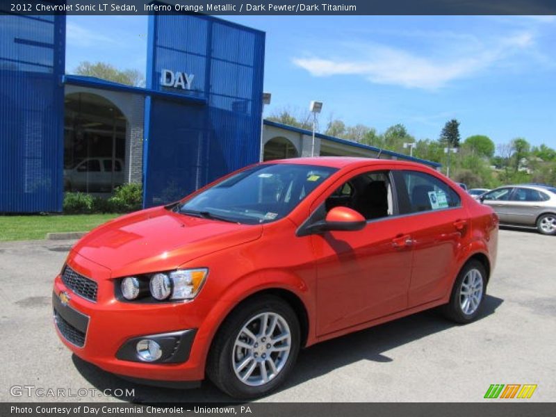 Inferno Orange Metallic / Dark Pewter/Dark Titanium 2012 Chevrolet Sonic LT Sedan