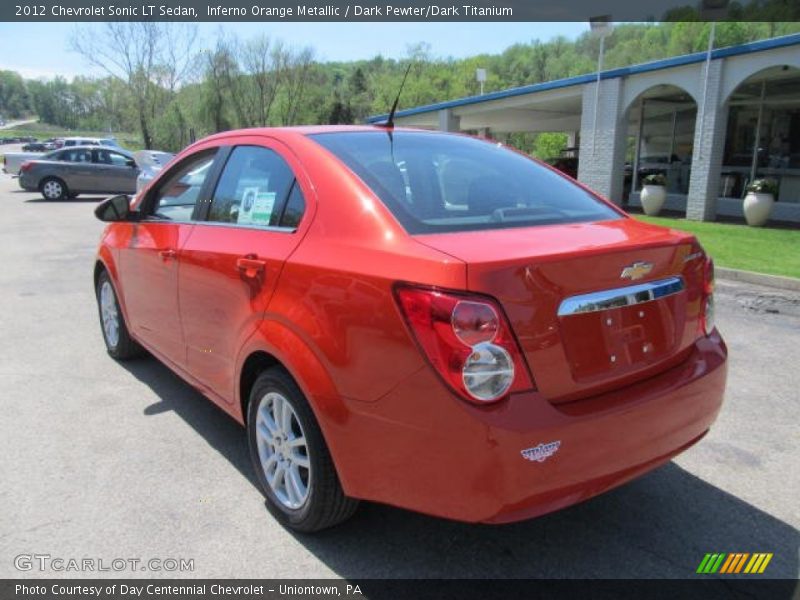 Inferno Orange Metallic / Dark Pewter/Dark Titanium 2012 Chevrolet Sonic LT Sedan