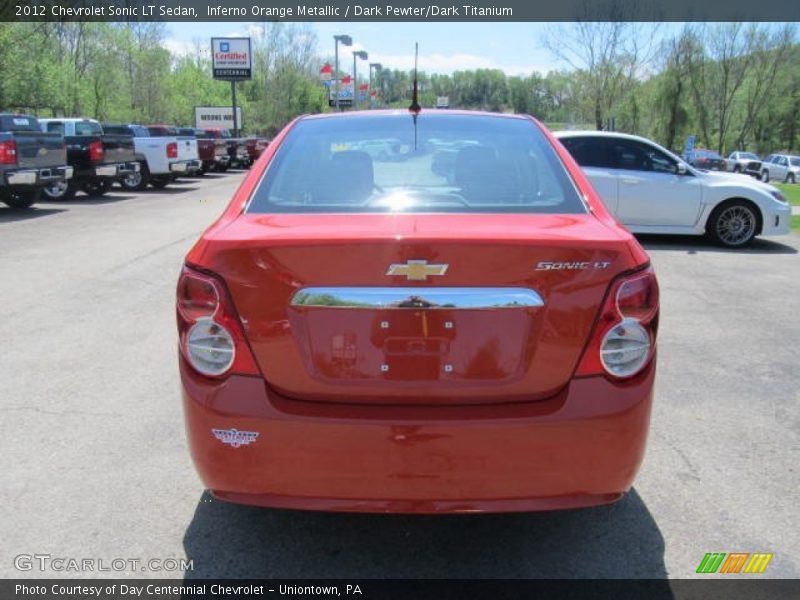 Inferno Orange Metallic / Dark Pewter/Dark Titanium 2012 Chevrolet Sonic LT Sedan