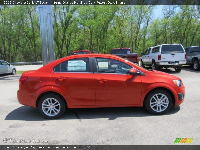 Inferno Orange Metallic / Dark Pewter/Dark Titanium 2012 Chevrolet Sonic LT Sedan
