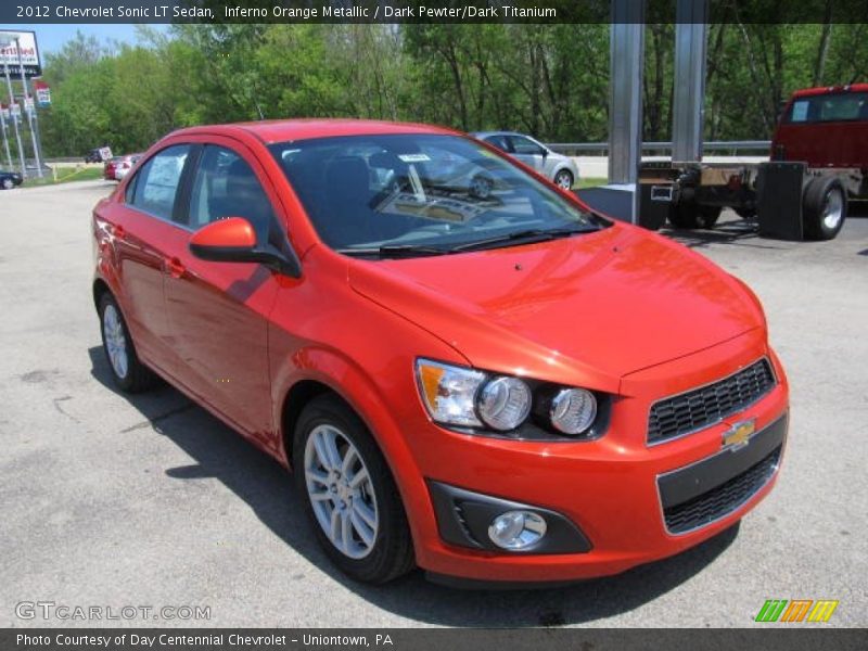 Inferno Orange Metallic / Dark Pewter/Dark Titanium 2012 Chevrolet Sonic LT Sedan