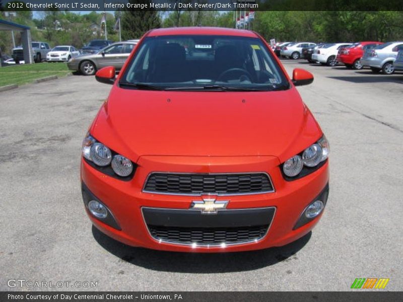 Inferno Orange Metallic / Dark Pewter/Dark Titanium 2012 Chevrolet Sonic LT Sedan