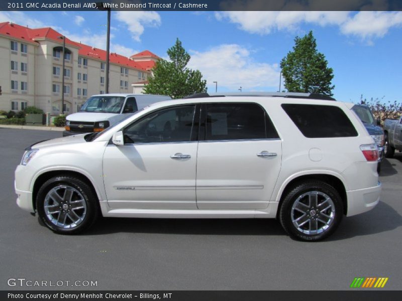 White Diamond Tintcoat / Cashmere 2011 GMC Acadia Denali AWD