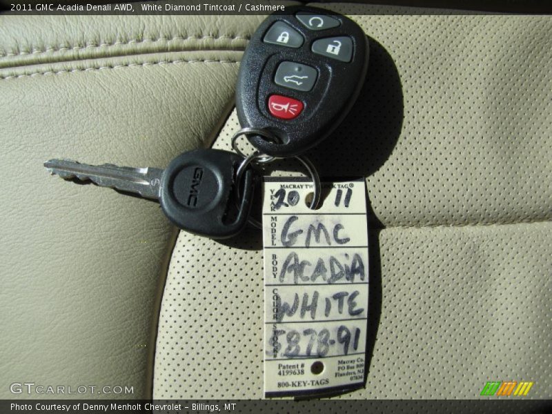 White Diamond Tintcoat / Cashmere 2011 GMC Acadia Denali AWD