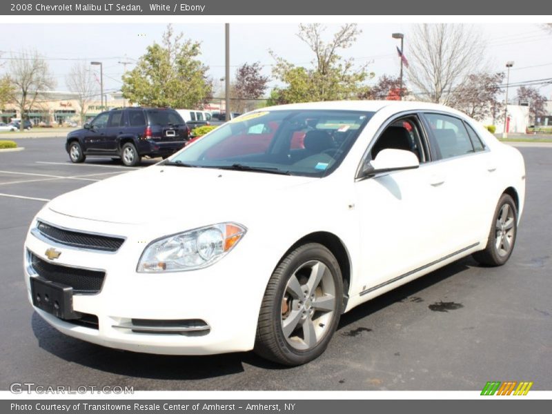 White / Ebony 2008 Chevrolet Malibu LT Sedan