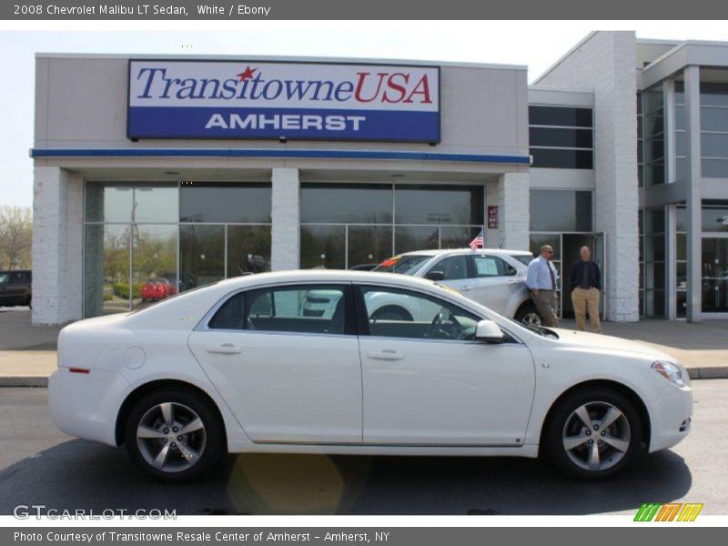 White / Ebony 2008 Chevrolet Malibu LT Sedan
