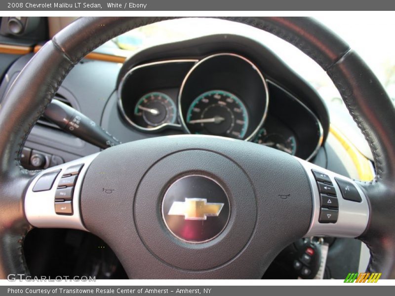 White / Ebony 2008 Chevrolet Malibu LT Sedan