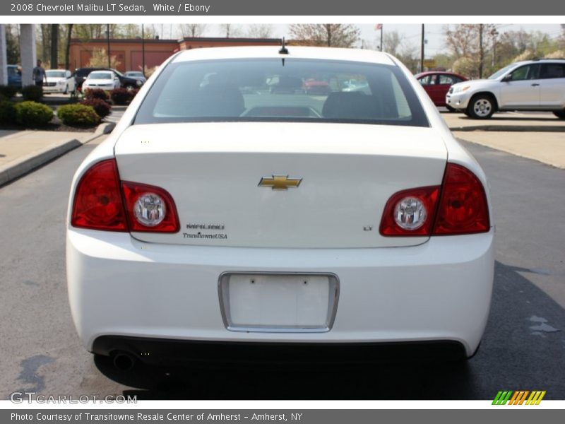 White / Ebony 2008 Chevrolet Malibu LT Sedan