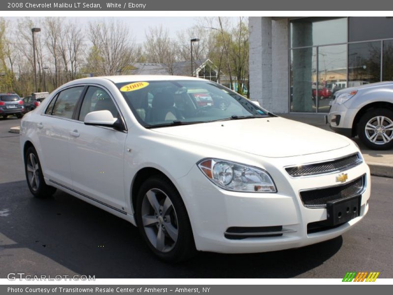 White / Ebony 2008 Chevrolet Malibu LT Sedan