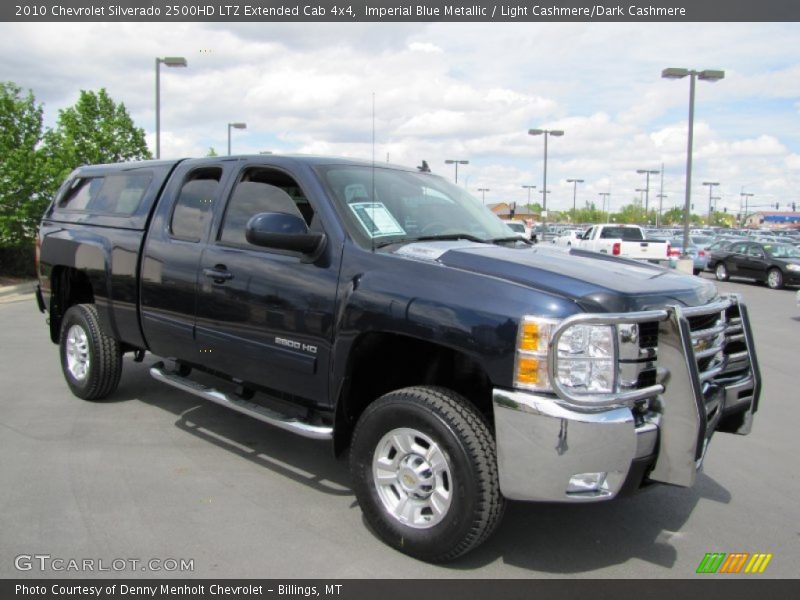 Imperial Blue Metallic / Light Cashmere/Dark Cashmere 2010 Chevrolet Silverado 2500HD LTZ Extended Cab 4x4