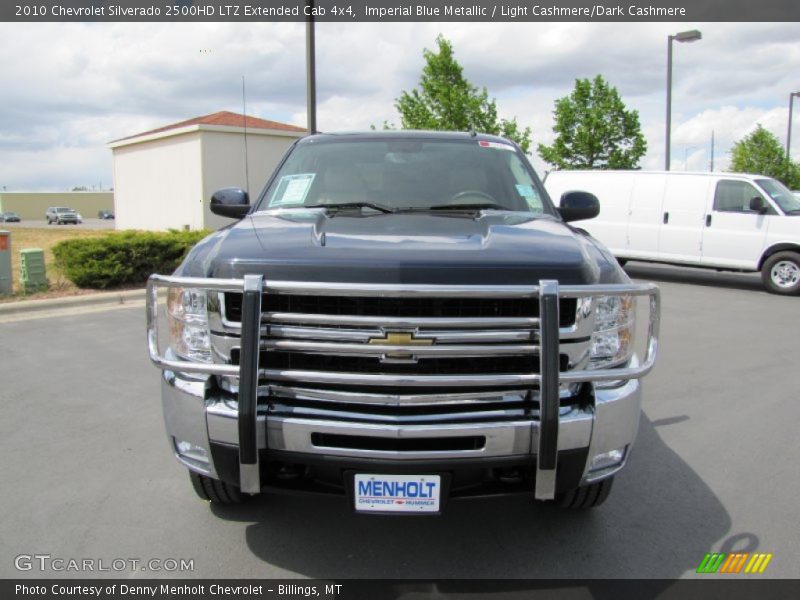 Imperial Blue Metallic / Light Cashmere/Dark Cashmere 2010 Chevrolet Silverado 2500HD LTZ Extended Cab 4x4