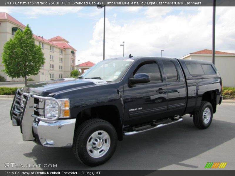Imperial Blue Metallic / Light Cashmere/Dark Cashmere 2010 Chevrolet Silverado 2500HD LTZ Extended Cab 4x4