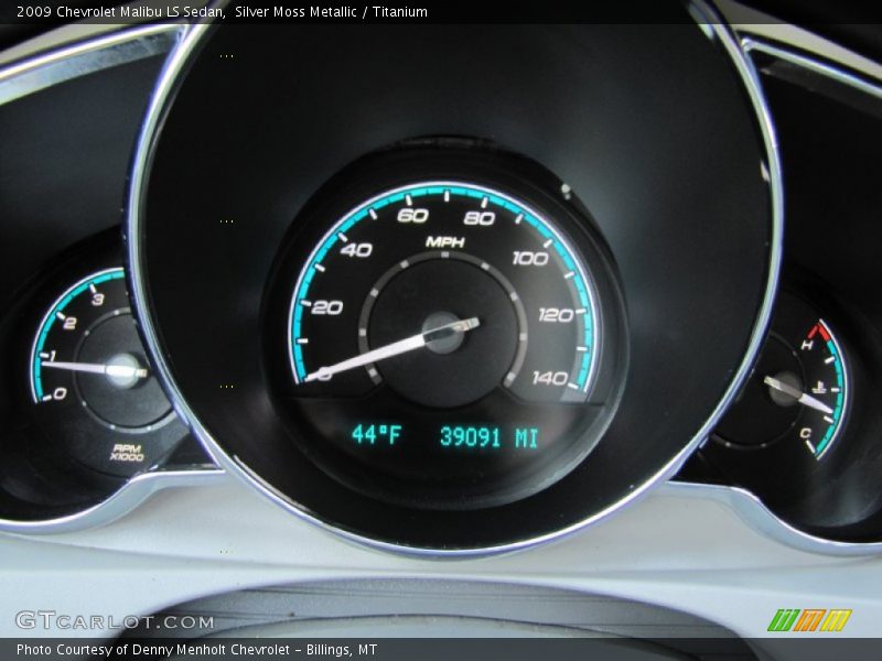Silver Moss Metallic / Titanium 2009 Chevrolet Malibu LS Sedan