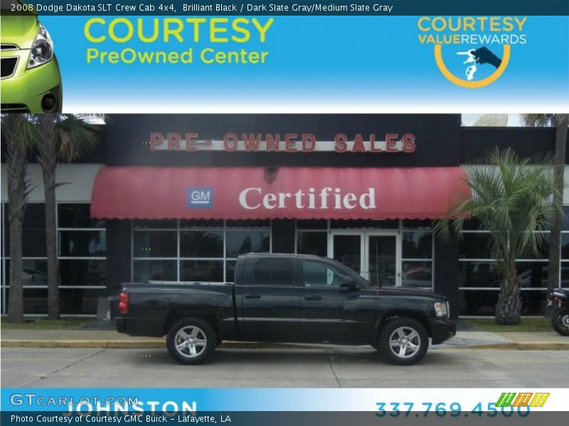 Brilliant Black / Dark Slate Gray/Medium Slate Gray 2008 Dodge Dakota SLT Crew Cab 4x4
