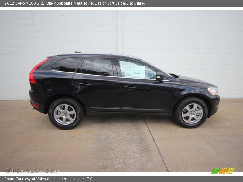 Black Sapphire Metallic / R Design Soft Beige/Black Inlay 2012 Volvo XC60 3.2