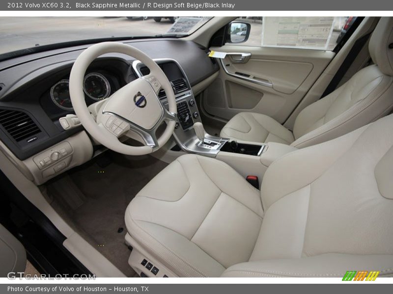 Black Sapphire Metallic / R Design Soft Beige/Black Inlay 2012 Volvo XC60 3.2