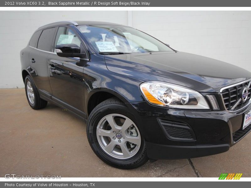 Black Sapphire Metallic / R Design Soft Beige/Black Inlay 2012 Volvo XC60 3.2