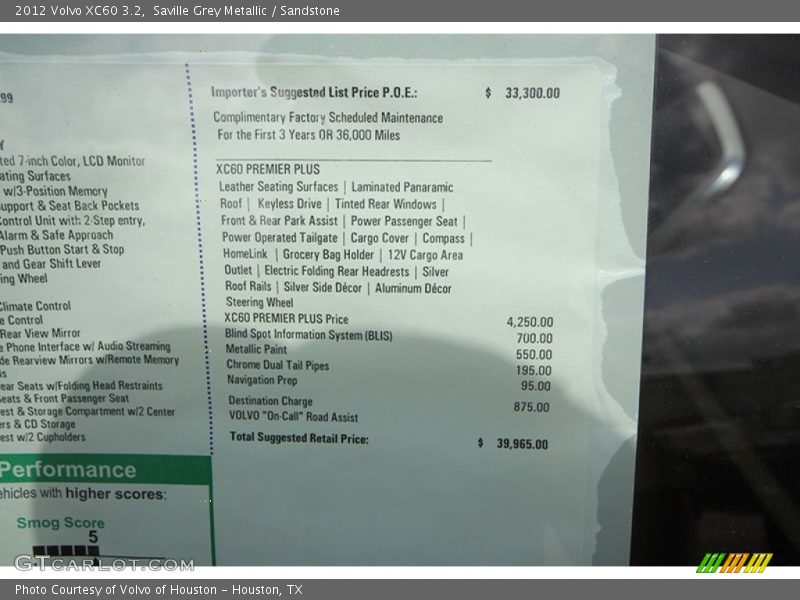 Saville Grey Metallic / Sandstone 2012 Volvo XC60 3.2