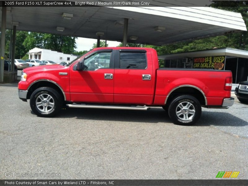 Bright Red / Medium Flint/Dark Flint Grey 2005 Ford F150 XLT SuperCrew 4x4