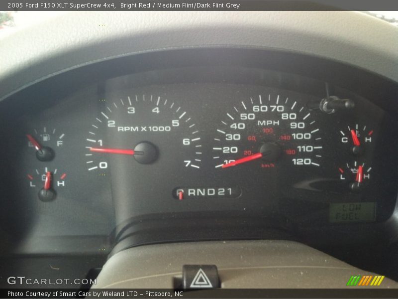 Bright Red / Medium Flint/Dark Flint Grey 2005 Ford F150 XLT SuperCrew 4x4