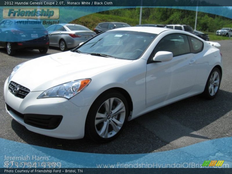 Monaco White / Black Cloth 2012 Hyundai Genesis Coupe 2.0T