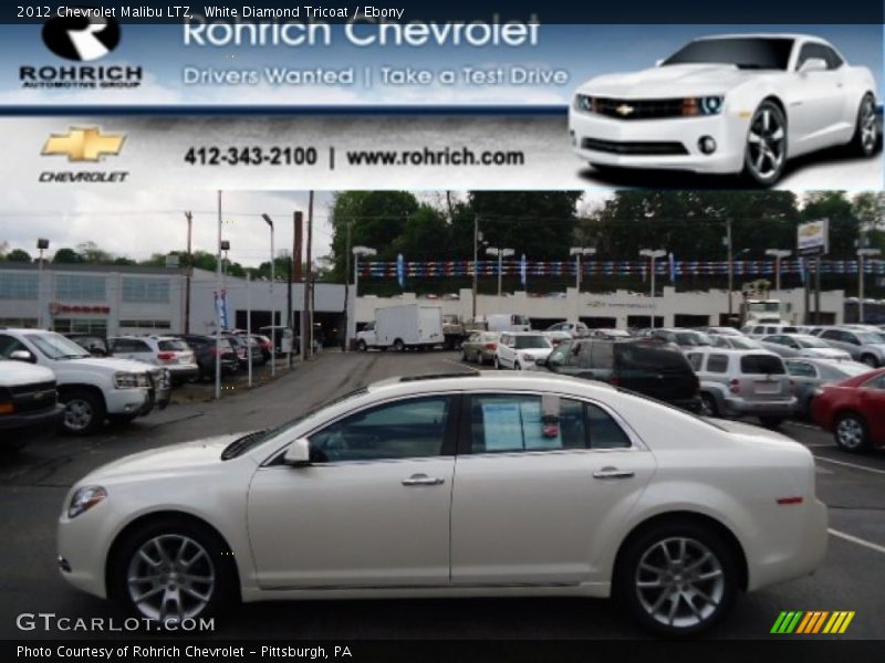 White Diamond Tricoat / Ebony 2012 Chevrolet Malibu LTZ