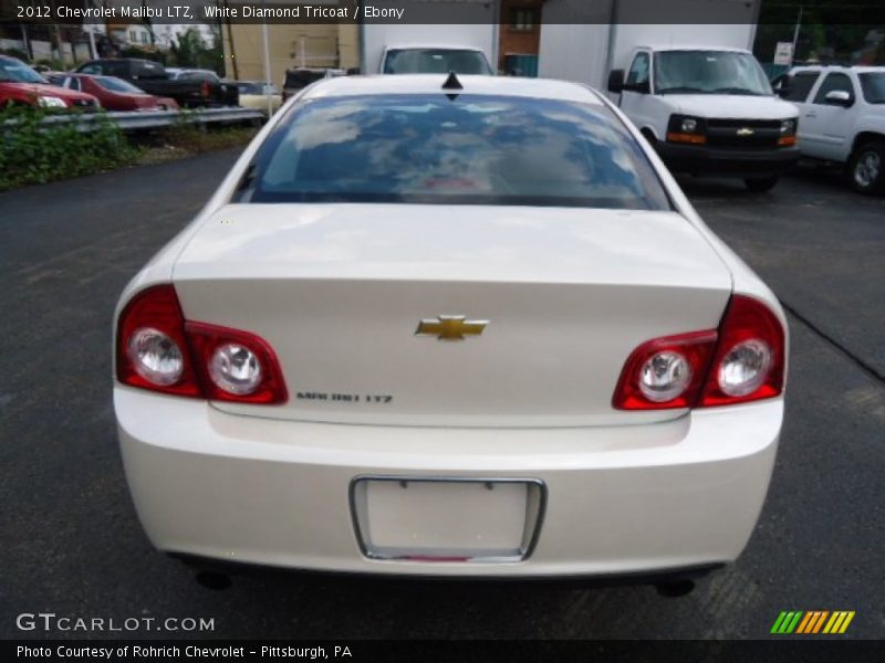 White Diamond Tricoat / Ebony 2012 Chevrolet Malibu LTZ