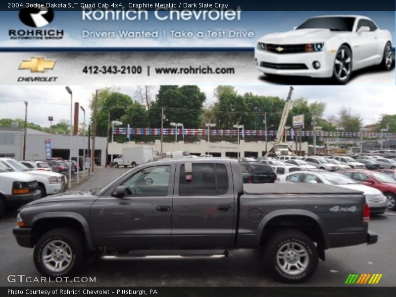 Graphite Metallic / Dark Slate Gray 2004 Dodge Dakota SLT Quad Cab 4x4