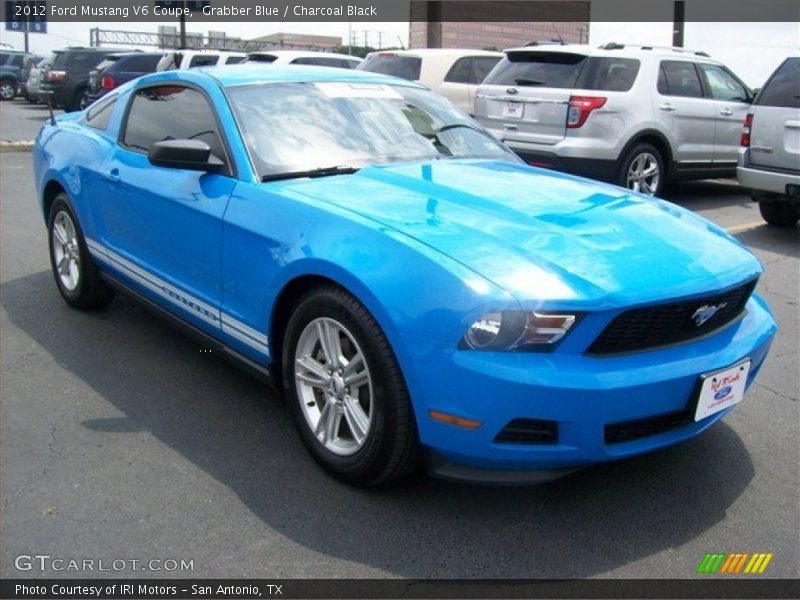 Grabber Blue / Charcoal Black 2012 Ford Mustang V6 Coupe