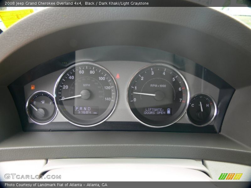 Black / Dark Khaki/Light Graystone 2008 Jeep Grand Cherokee Overland 4x4