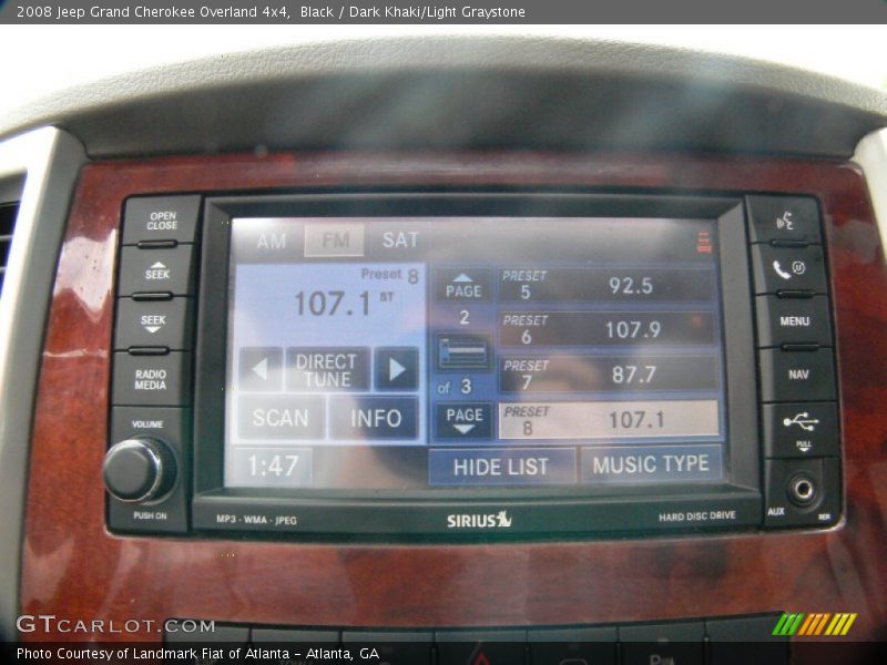 Black / Dark Khaki/Light Graystone 2008 Jeep Grand Cherokee Overland 4x4