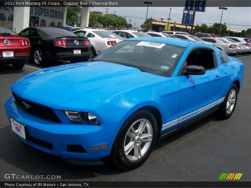 Grabber Blue / Charcoal Black 2012 Ford Mustang V6 Coupe