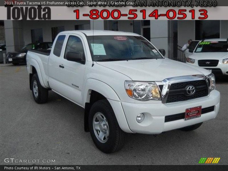 Super White / Graphite Gray 2011 Toyota Tacoma V6 PreRunner Access Cab